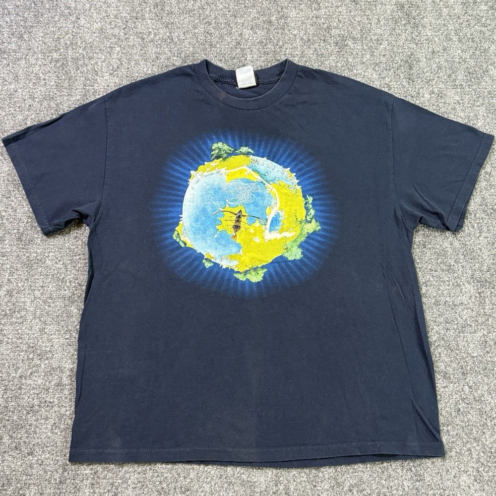 Vintage 2002 YES Fragile Band T-shirt Mens XL Blue Tour Rock Y2K